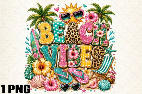 Download Beach Vibes Rhinestone PNG Design - Beach vibes Collection