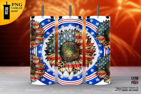 Download Skinny Tumbler 20 Oz. 4 JULY Sunflower. - 20 oz Collection