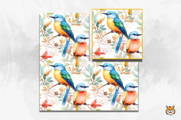 Download Watercolor Bird Seamless Pattern - Premium Bundle
