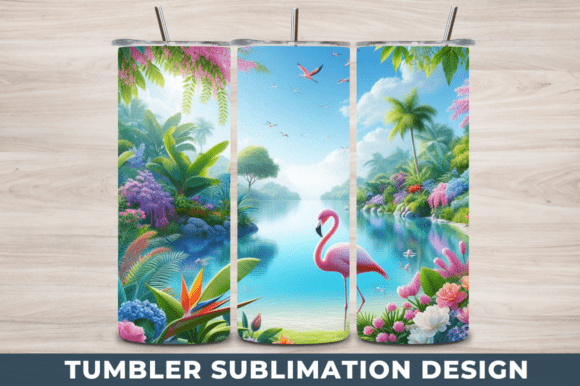 Download 3D Flamingo 20 Oz Skinny Tumbler Wraps - 20 oz Collection