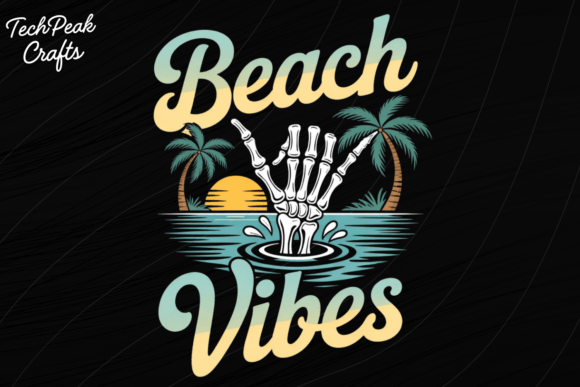 Download Vintage Skeleton Summer Beach Vibes PNG - Beach vibes Collection