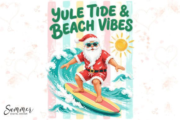 Download Yule Tide Beach Vibes Santa Sublimation - Beach vibes Collection