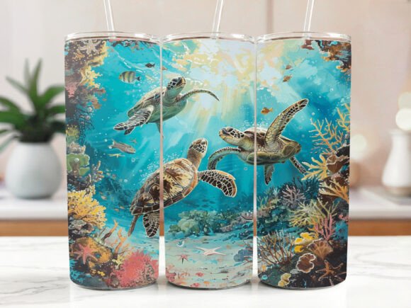 Download Cute Sea Turtle Tumbler Wrap 20 Oz - 20 oz Collection